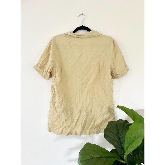 Anna and Frank Button Up Shirt, Womens, Silk, Yellow Cream - Picture 8 of 8